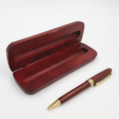 China Eco Friendly Color Customer Logo Wood Pen Ball Pen Natural Rosewood Ballpoint Pen With Case for sale