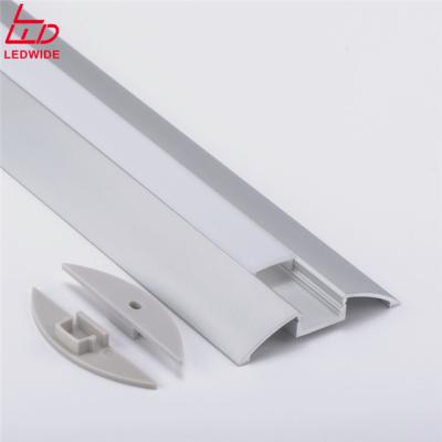 China Decorations Ip67 Waterproof Led Extrusion 19.2W/M Curved Aluminum Casing Channels For 5050 Led Strip for sale