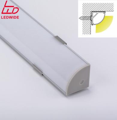 China Decorations Height 45 Degree Right Angle Big Channel Corner 20mm Aluminum Led Strip Light Cover Led Aluminum Profile for sale