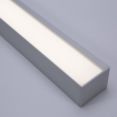 China Wall Mounted Glass Wall Ledwide Square Profiles Extrusion, Single Thru Wall Joint Aluminum Profile Led Strip Light for sale