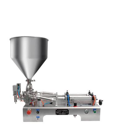 China Milozenge 50-500ml Semi-automatic Two Sleeper Quantitative Packing Machine Head Pneumatic Sauce Filler Paste Beverage Packing Machine for sale