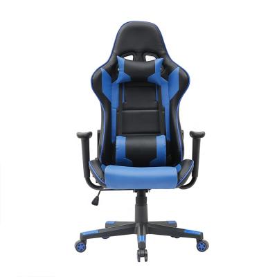 China Blue Leather Ergonomic PC Silla Gamer Gaming Racing Computer Desk Chair (Height) Home Furniture Adjustable for sale