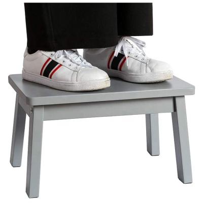 China Contemporary Gray Solid Birch High Gloss Step Stool For Kitchen for sale