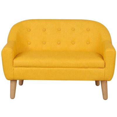 China Modern Modern Office Sofas Cheap Chair In Yellow With Wooden Legs for sale