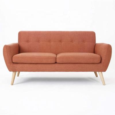 China Other cheap modern living room sofas in orange color with wooden legs for sale