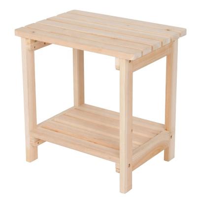 China Contemporary Cheap Natural Rectangular Wooden Side Table with 1 Storage Shelf for Modern Living Room for sale