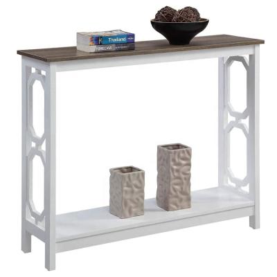 China Modern Wholesale Modern Living Room Filing Console Table White Wood Table With 1 Shelf for sale