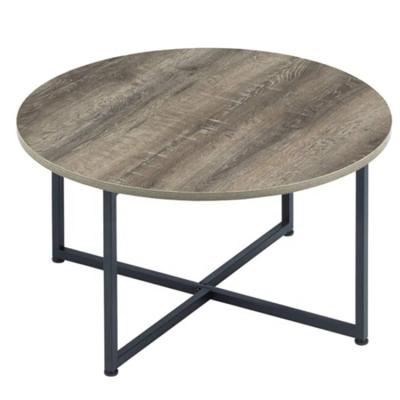 China Modern urban industrial antique wood and metal log center coffee table for living room for sale