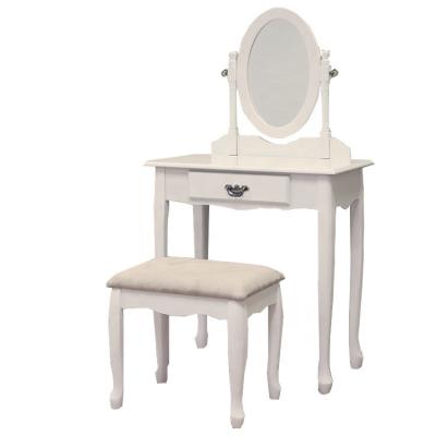 China Modern modern white wooden dressing table with mirror and stool for bedroom for sale