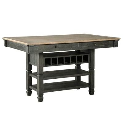 China (Other) Vintage Counter Height Adjustable Dining Table in Black and Gray for sale