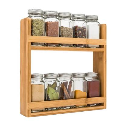 China Viable Kitchen Spice Storage Rack Bamboo Wooden Organizer for sale