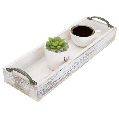 China Europe Whitewashed Wooden Rectangular Party Serving Tray for sale