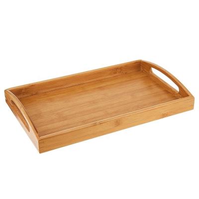 China Rectangle Bamboo Butler Serving Tray With Handles from Europe for sale