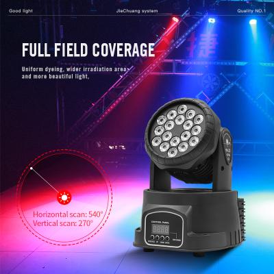 China 18*3w Disco Led Rgbw Stage Light 4 In 1 Dmx DJ Disco Party Strobe Lighting Mini Moving Head Lights for sale