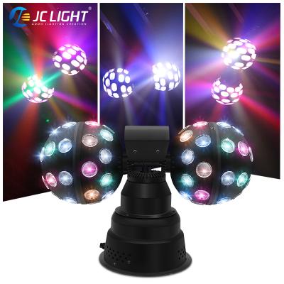 China Bar Factory Wholesale Led Stage Disco Effect Light Strobe Rotation Colorful Double Crystal Magic Ball Light For Home Party for sale