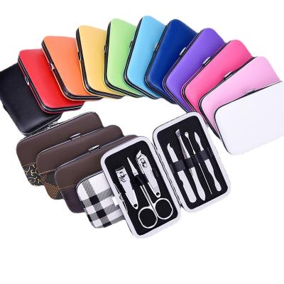 China Finger Color Nail Clippers Set 7 Pieces Nail Clippers Ear Pick Manicure Scissors for sale