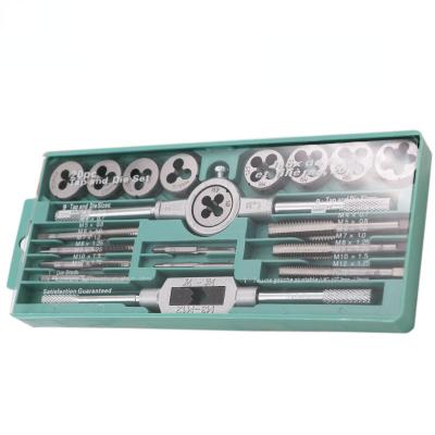 China Alloy Steel Tap And Die Set Hardware Tool Hand Tap Wrench And Die Cutter Metric Tap Set 20pcs for sale