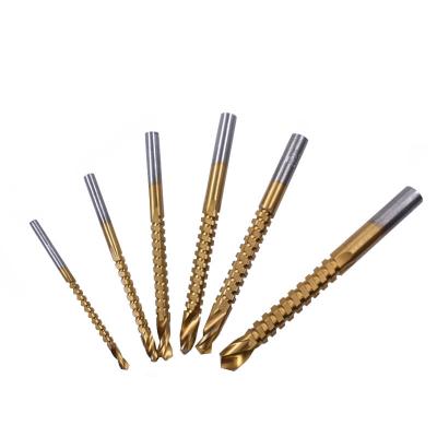 China Hole Processing Promotional Titanium Plating Multifunctional Serrated Hand Drill Twist Drill Bit for sale