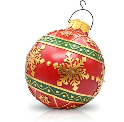 China Strong Atmosphere Home Decor Gaint Xmas Tree Decoration Snowflake Resin Christmas Festive Ball Ornaments Battery Operated Led Lights for sale