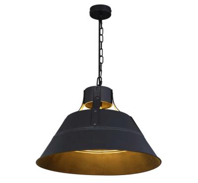 China High Light Efficiency Industrial Hanging Light Black Pendant Iron Round Shade For Dining Room for sale