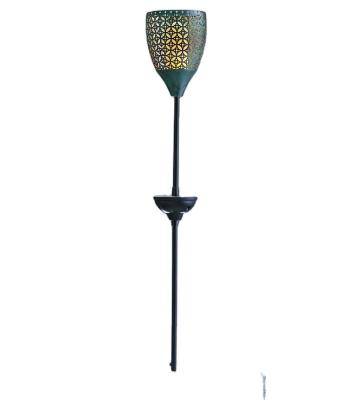 China Garden Metal LED Solar Stake With Cavity Shape Pathway Waterproof Brass Light Solar Stake Light for sale