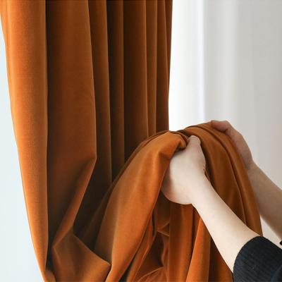 China Blackout 2022 Color Blackout High Quality Single Velvet Blackout Ready Made Window Curtains For Living Room Bedroom for sale