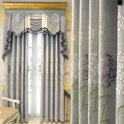 China Blackout New Style Embroidery Ready Made Lace Curtain for sale