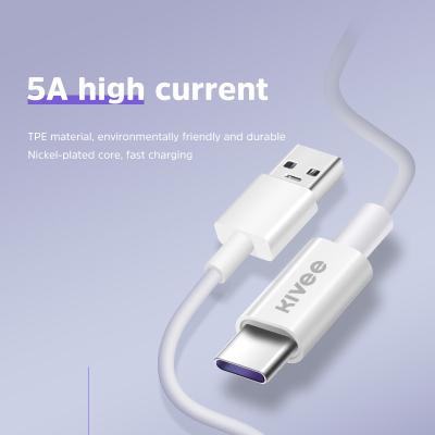 China KIVEE CT208 camera usb c 5A fast charging data cable for wholesale for mobile phone charging android for oppo vooc for vivo for sale