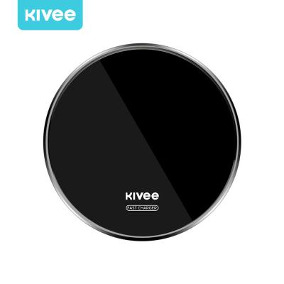 China Magnetic Mobile Phone KIVEE WS08 15W Qi Wireless Charger Fast Charging For Android IOS Round Wireless Charger for sale