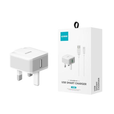 China Mobile Phone Tablet Charge KIVEE 3 Pin UK Charger With Samsung Cable for sale