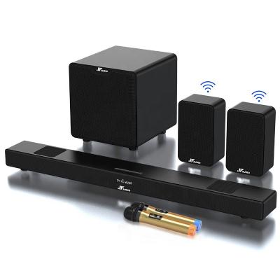 China Wireless System 5.1 Home Theater Sound Bar with Wired Subwoofer Include Wireless Surround Support BT, AUX, Optical, Coaxial, USB and TF, for sale