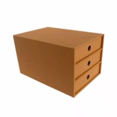 China Recyclable Finish Single Pull-Out Type Combination Kraft Paper Furniture Cabinet Storage Drawer Clothes Storage Box for sale