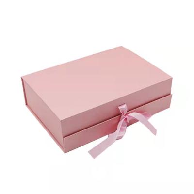 China Best Price Recyclable Customized Women's General Women's Gift Box Pink Ribbon Bow Folding Underwear Bra for sale