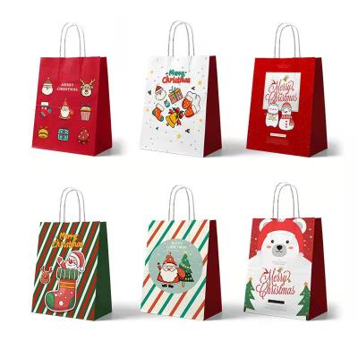 China New Arrival Best Price Recyclable Apple Paper Christmas Eve Hand Box Gift Bag for sale