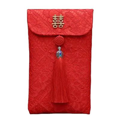 China Wholesale Cloth Art Red Envelope Tea Change Gift Wrap Wedding Celebration Say Full Moon Birthday Gift Brocade Advantage Lip Seal for sale