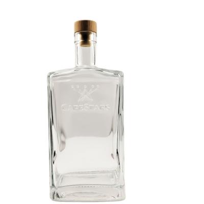 Κίνα Γυάλινο κολάρο 750ml 500ml 375ml 200ml 100ml Βότκα Spirits Gin Rum Γυάλινο μπουκάλι με φελλό προς πώληση