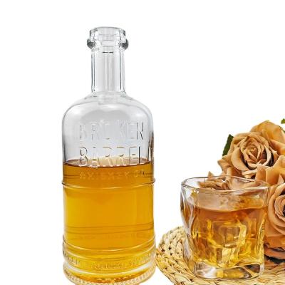 Κίνα 500 ml 750 ml στρογγυλό γυάλινο μπουκάλι για ουίσκι τζιν βότκα οινοπνευματώδη αλκοολούχα ποτά προς πώληση