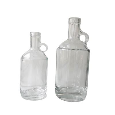 China Glass Products 750ml Bottle With Cork For Liquor Vodka Clear Glass Collar for sale