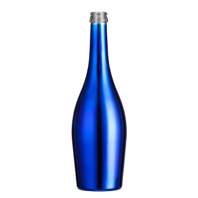 Chine 750 ml bouteille en verre de champagne bleu antique Bouteille de vin avec type de scellé à capuche à vis à vendre