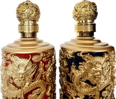 Cina Capacità 200ml/300ml/500ml/750ml/1000ml Bottiglia di vetro con 12 Zodiac Relief Design in vendita