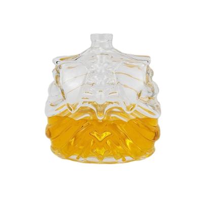 Chine Matériau du collier de verre Bouteille de forme personnalisée pour le whisky Vodka Rum Tequila Gin Spirit à vendre