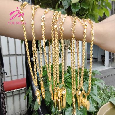 China Good Quality YueMing Customization Necklaces Earrings And Pendants 18K 24K Gold Bride Fashion Fine Jewelry Various Sets For Women for sale