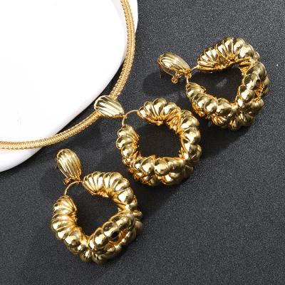 China YueMing New Style Luxury Good Quality Earring Set Bridal 18K Gold Plated Necklace For Women Fine Fashion Jewelry Sets for sale