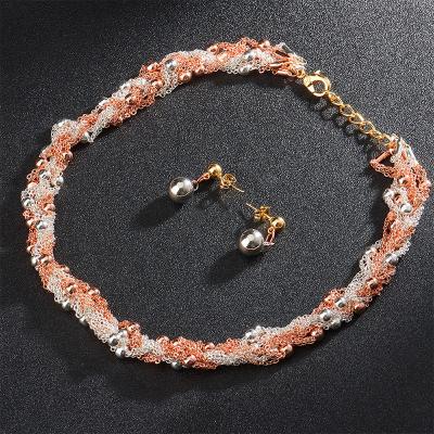 China Good quality YueMing hot style wedding earring bridal necklace 2PCS set jewelry set for women for sale