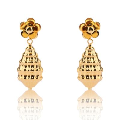 China 2022 good quality factory supply earrings fashion jewelry bridal brass gold plated earring for sale