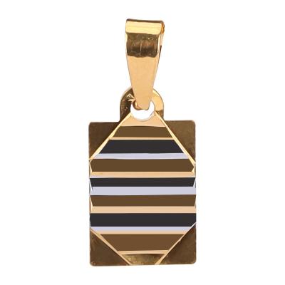 China Good Quality Yueming Alphabet Women 18K Gold Plated Block Shaped Pendant Necklace Number Rectangle Pendant for sale