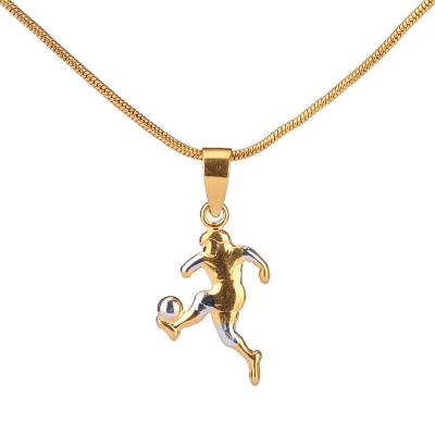 China Block Shaped Jewelry Accessories Good Quality 18K Gold Plated Custom Seller Women Gold Necklace Pendant Necklace for sale