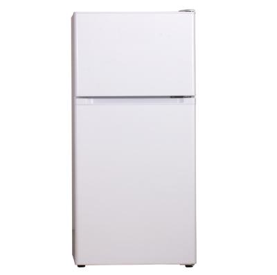 China COMPRESSOR Double Door Refrigerator Colorful Handle 136 Liter Fridge Freezer Double Door Fridge Large For Home Appliance for sale