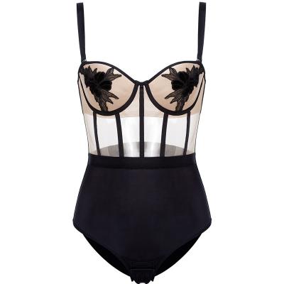 China Gather around. Lift your hips ShiDunSi Sexy embroidery one-piece lingerie slim-fit push-up breathable sex underwear with steel bracket for sale