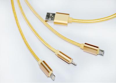 China Triple High Speed Multifunction USB Cable With 2 Micro USB / 1 Type C USB for sale